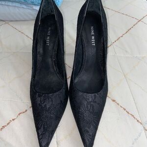 Nine West Black Lace Heels
